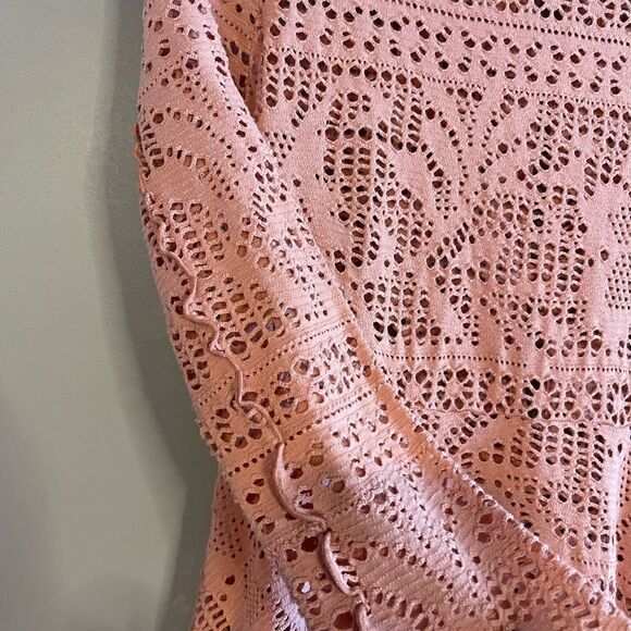 Free People Beach Spring Date Crochet Knit Dress in Pink Mauve | SZ XS - Picture 8 of 16